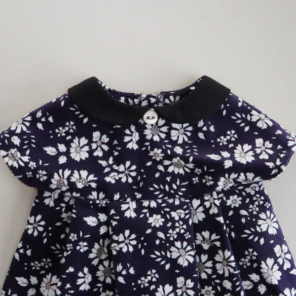 【材料セット　新作】クゥクゥ着せ替え　丸襟のワンピースとストラップシューズ （コーデュロイ）