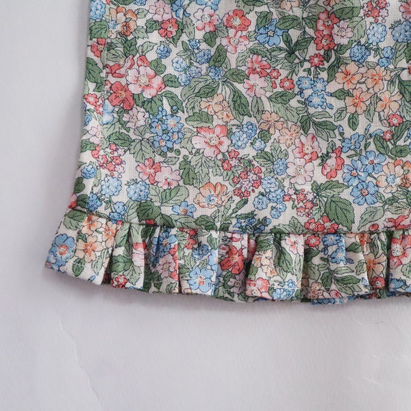 【材料セット　新作】クゥクゥ着せ替え　花柄のワンピースとカシュクールワンピース（フランダースリネンとタータンチェック）