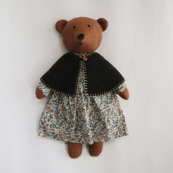 【キット　新作】クゥクゥの着せ替え　ケープとギャザーワンピース（オレンジ×ブルー）