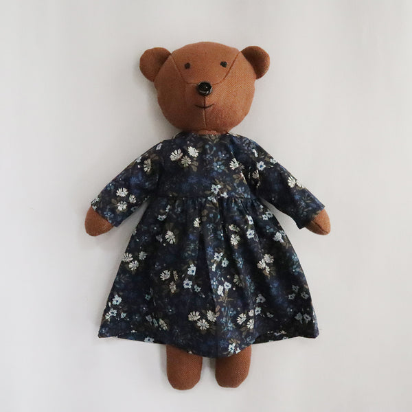 【キット　新作】クゥクゥの着せ替え材料セット ケープとギャザーワンピース（ネイビー）