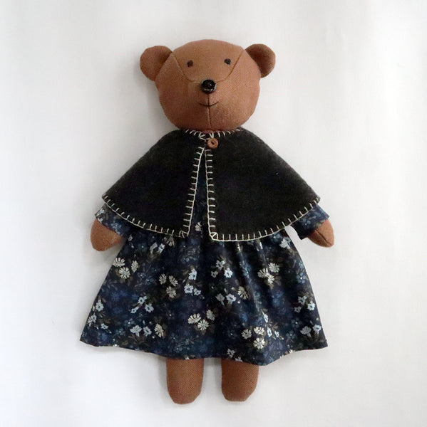 【キット　新作】クゥクゥの着せ替え材料セット ケープとギャザーワンピース（ネイビー）