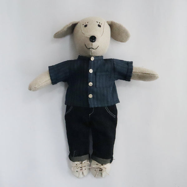 【材料セット　新作】フラクシィ着せ替え　お店コーディネート ブルーストライプ×ブラックデニム