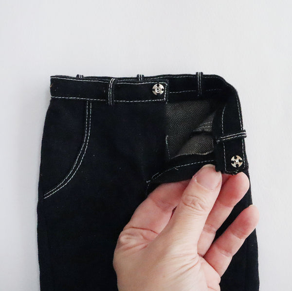 【材料セット　新作】フラクシィ着せ替え　お店コーディネート ブルーストライプ×ブラックデニム