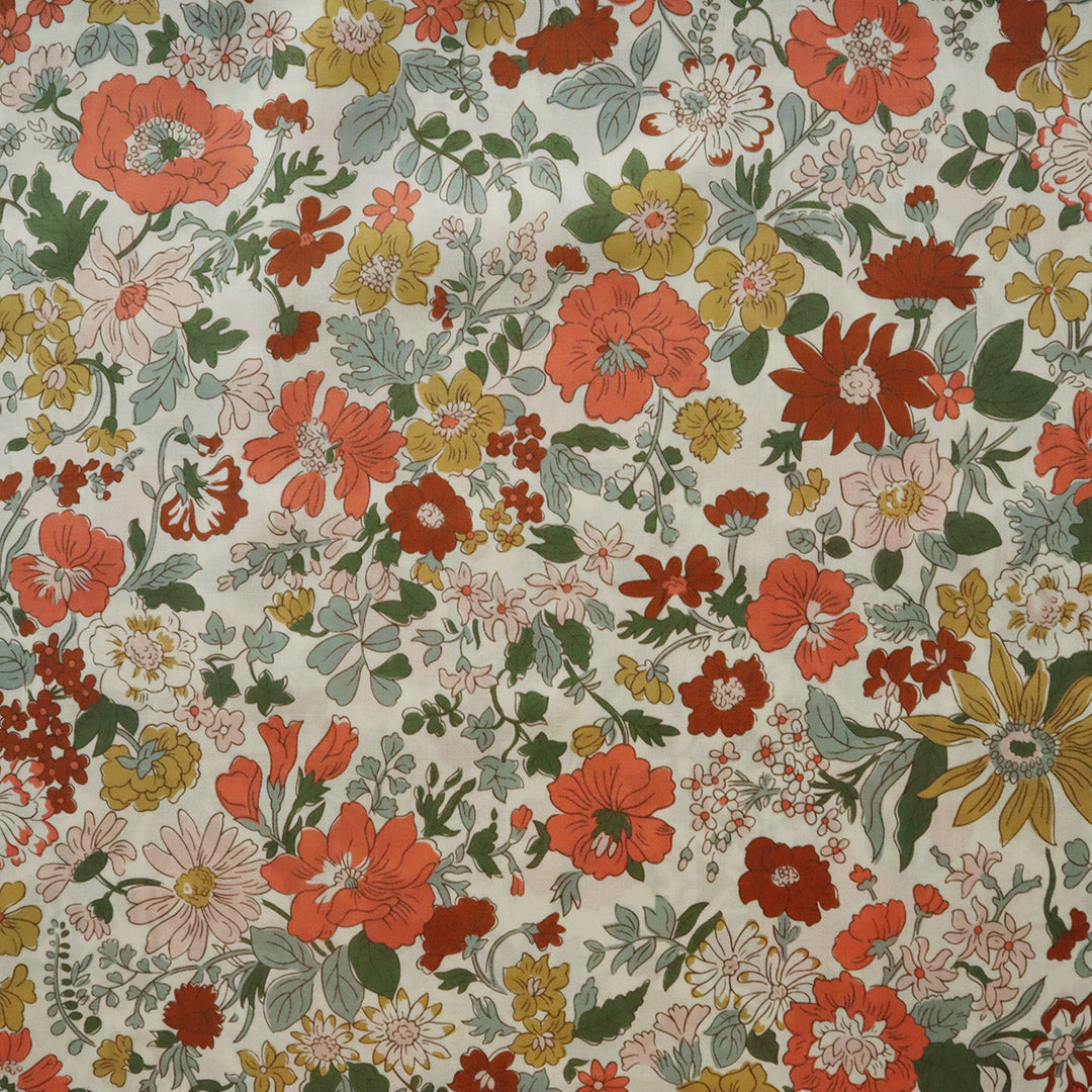 おまとめ交渉中】『3月のリネンバード。』麻色×ネイビー小花柄