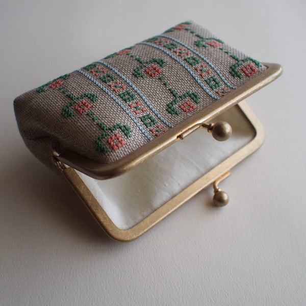 フラワーパターンのがま口キット